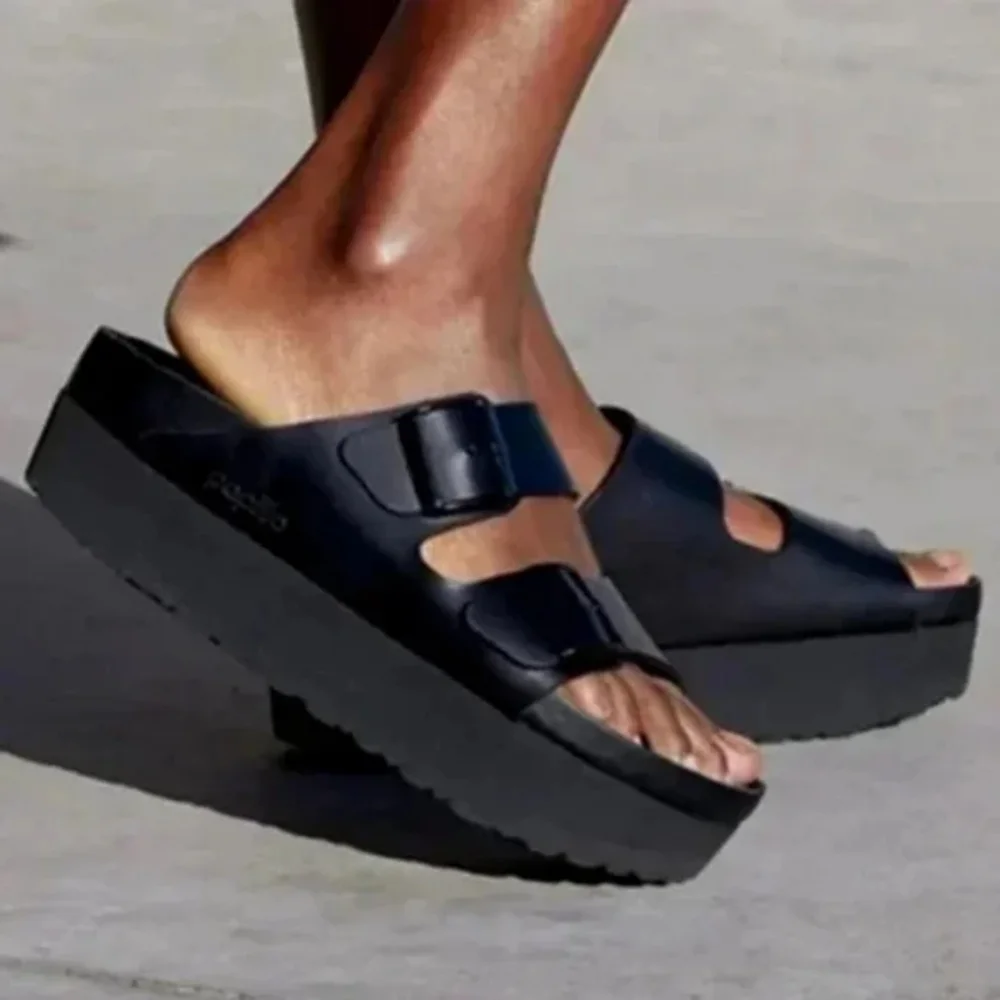 PERFECT PAPILLIO X BIRKENSTOCK EXQUISITE ARIZONA PLATFORM SANDALS SLIDES - Picture 3 of 8